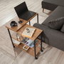 Hanah Home Mesa Auxiliar Industrial Tablero Melamina Pino Atlántico y Negro 70x63x76 cm